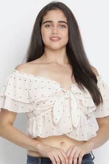 Sublime nude dot print women crop top