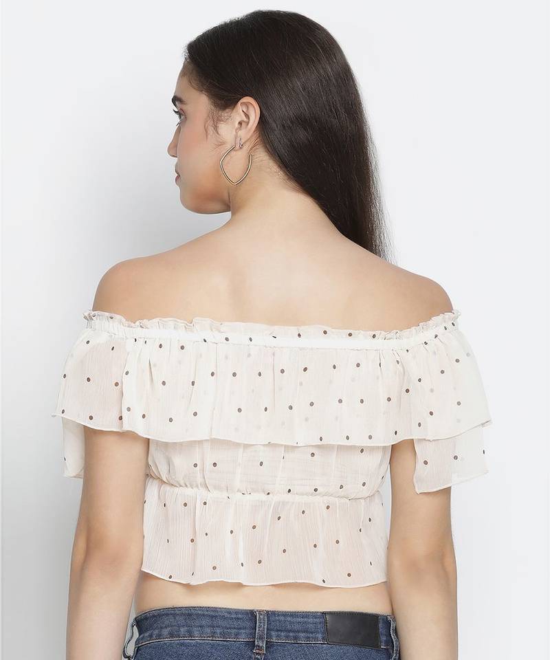 Sublime nude dot print women crop top