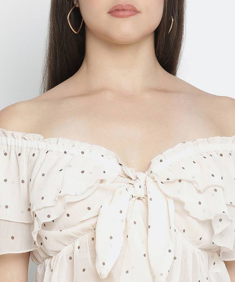 Sublime nude dot print women crop top