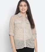 Rich grey floral print women Shirt