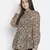 Sulit happy brown animal print women shirt