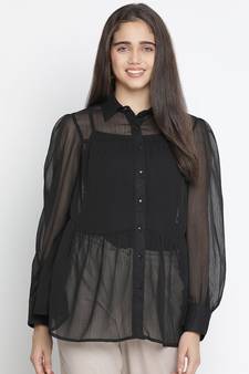 Embraced black sleek women Shirt