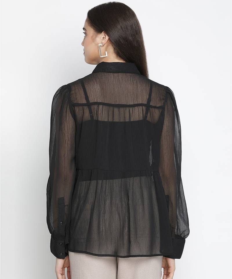 Embraced black sleek women Shirt