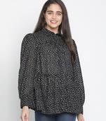 Sophic black dot print majestic women Shirt