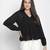 Gonzo solid black women dobby top
