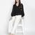 Gonzo solid black women dobby top
