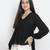 Gonzo solid black women dobby top