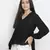 Gonzo solid black women dobby top