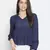 Bossy soild blue women top