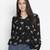 Malleate super black floral print women top