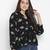 Malleate super black floral print women top