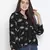 Malleate super black floral print women top