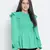 Ador solid green trendy smocked women top