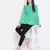 Ador solid green trendy smocked women top