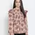 Crispy Brown floral print smocked women top