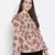 Crispy Brown floral print smocked women top