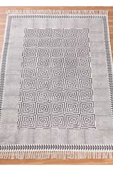10x14 Ft Rug For Lounge Decor Handmade Cotton Dhurrie Area Rug Bohemian Kilims