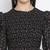 Jagged chic black dot print smocked women top
