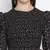 Jagged chic black dot print smocked women top
