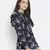 Gental blue tropical print chic smocked women top