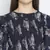 Gental blue tropical print chic smocked women top