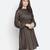 Rissser solid brown alluring women smocked dress