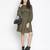 Elevon kahki colour smart women smocked dress