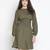 Elevon kahki colour smart women smocked dress