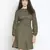 Elevon kahki colour smart women smocked dress