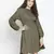 Elevon kahki colour smart women smocked dress