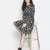 Thrilling black printed diva women ruffle dress