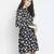 Thrilling black printed diva women ruffle dress