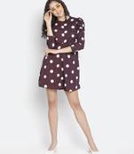 Swifty polka print cute women puff sleeve dress