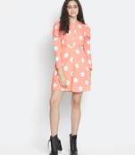 Charvic polka print adrobale women puff sleeve dress