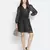 Astute solid black celeb- style women shimmer tie knot dress