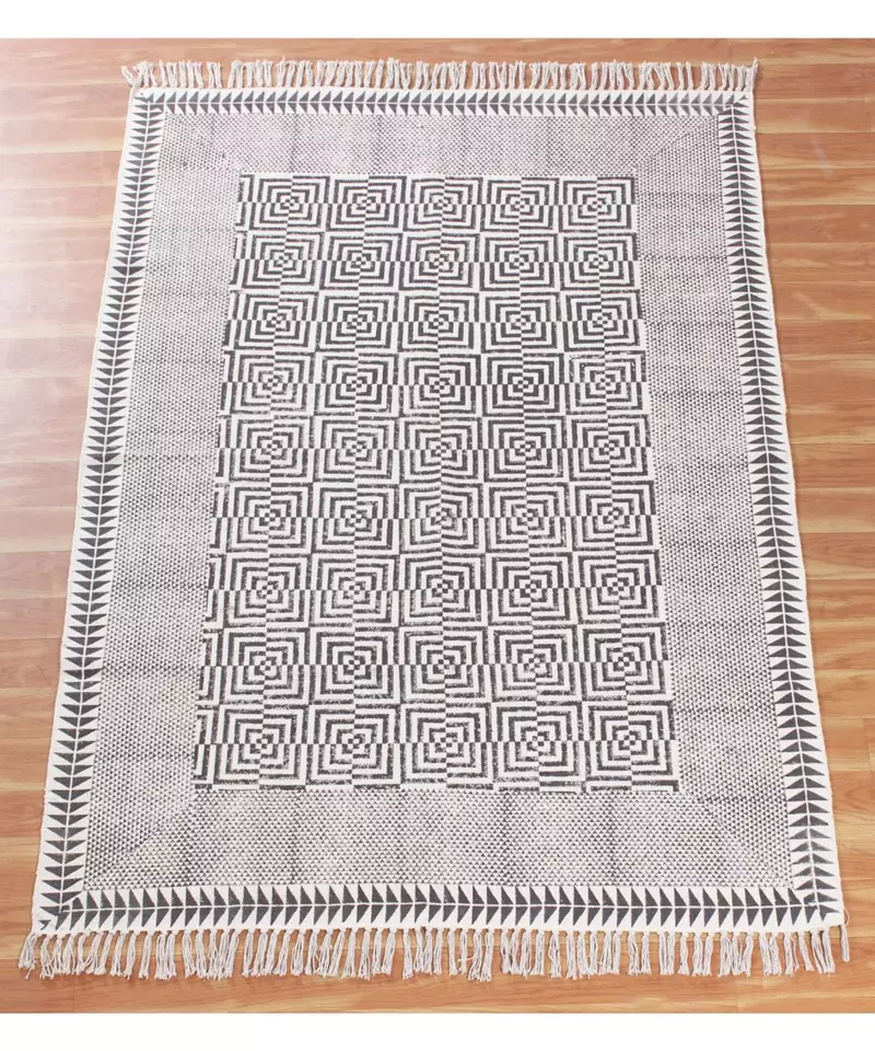 11x11 Ft Rug For Lounge Decor Handmade Cotton Dhurrie Area Rug Bohemian Kilims