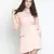 Heavenly dusty pink swiss dot wrap women dress