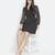 Rare solid black graceful wrap women dress
