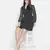 Rare solid black graceful wrap women dress