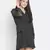 Rare solid black graceful wrap women dress