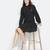 Soild black mania button- down women dress