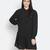 Soild black mania button- down women dress