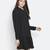 Soild black mania button- down women dress