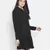 Soild black mania button- down women dress
