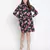 Abuzz black floral print button-down women dress