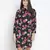 Abuzz black floral print button-down women dress