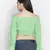 Gentle pretty green smocked women off-shoulder crop top