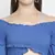 F ancy Bossy blue smocked women off-shoulder crop top