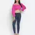 Thrilling Queen pink radiant women off-shoulder crop top
