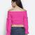 Thrilling Queen pink radiant women off-shoulder crop top